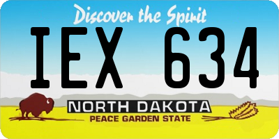 ND license plate IEX634