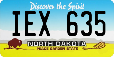 ND license plate IEX635