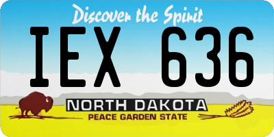 ND license plate IEX636