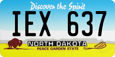 ND license plate IEX637