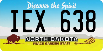 ND license plate IEX638