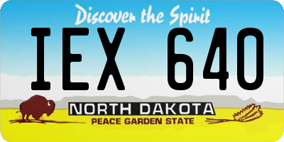 ND license plate IEX640