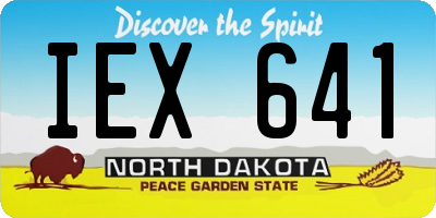 ND license plate IEX641