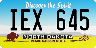 ND license plate IEX645