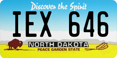 ND license plate IEX646