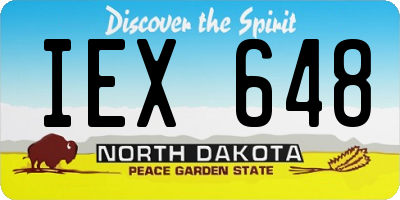 ND license plate IEX648