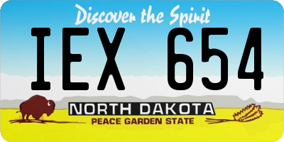 ND license plate IEX654