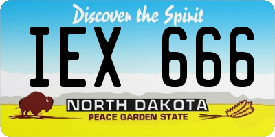 ND license plate IEX666
