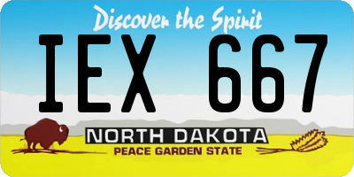 ND license plate IEX667