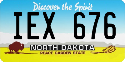 ND license plate IEX676