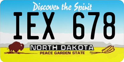 ND license plate IEX678