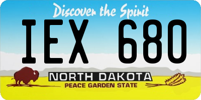 ND license plate IEX680