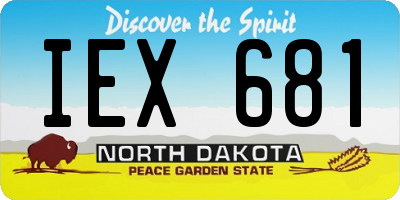 ND license plate IEX681
