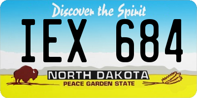 ND license plate IEX684