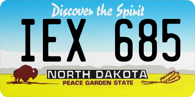 ND license plate IEX685