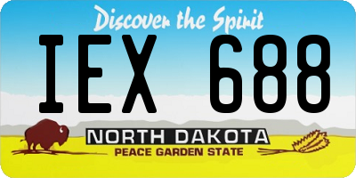 ND license plate IEX688