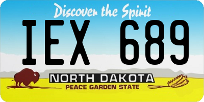 ND license plate IEX689