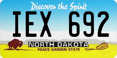 ND license plate IEX692