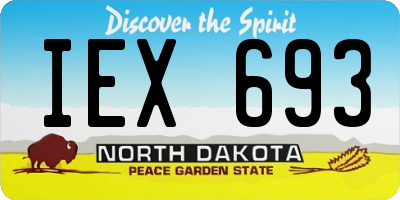 ND license plate IEX693