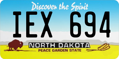 ND license plate IEX694