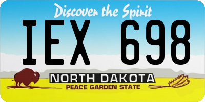 ND license plate IEX698