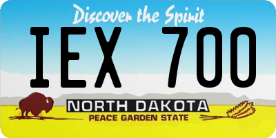 ND license plate IEX700