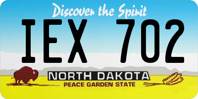 ND license plate IEX702