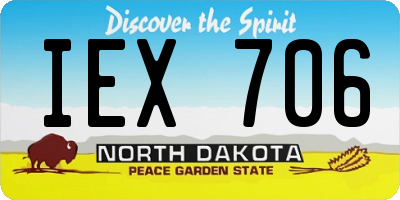 ND license plate IEX706