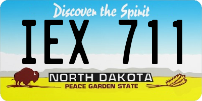 ND license plate IEX711