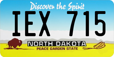 ND license plate IEX715