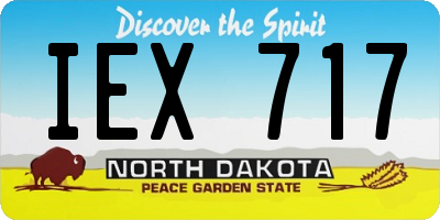 ND license plate IEX717