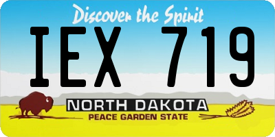 ND license plate IEX719