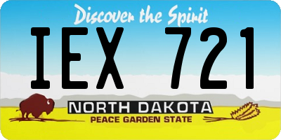 ND license plate IEX721