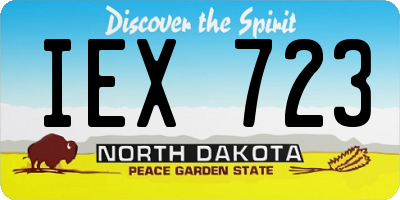 ND license plate IEX723