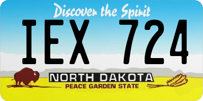 ND license plate IEX724