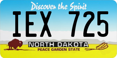 ND license plate IEX725