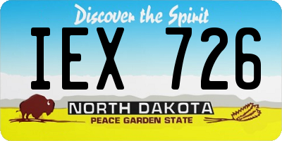 ND license plate IEX726