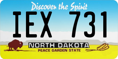 ND license plate IEX731