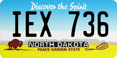 ND license plate IEX736