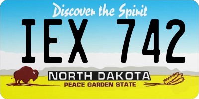 ND license plate IEX742