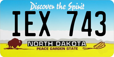 ND license plate IEX743