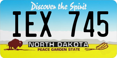 ND license plate IEX745