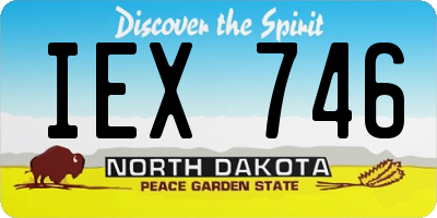 ND license plate IEX746