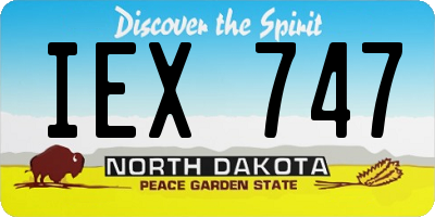 ND license plate IEX747