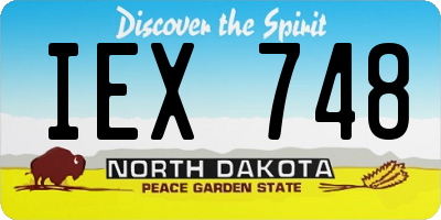ND license plate IEX748
