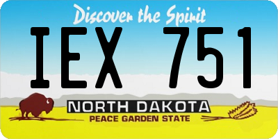 ND license plate IEX751