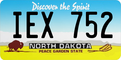 ND license plate IEX752