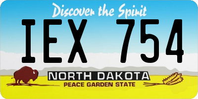 ND license plate IEX754