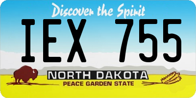 ND license plate IEX755