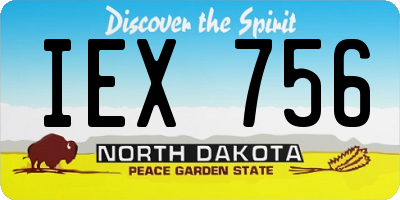 ND license plate IEX756